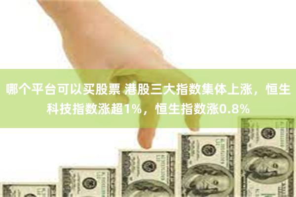 哪个平台可以买股票 港股三大指数集体上涨，恒生科技指数涨超1%，恒生指数涨0.8%