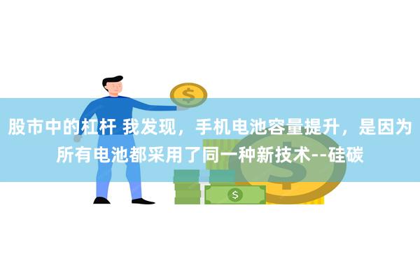 股市中的杠杆 我发现，手机电池容量提升，是因为所有电池都采用了同一种新技术--硅碳